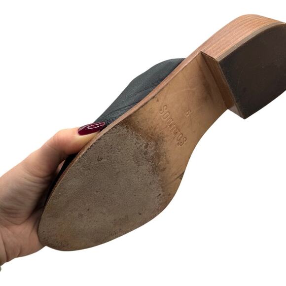 Soludos Black Leather Venetian Mule Slip On Size 9 - Picture 8 of 8